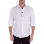 Textured Long Sleeve Button-Up Shirt // White (M)