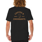 Coffee & Croissants T-Shirt // Black (S)