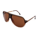 Carrera // Men's Safari65/N 0MY Sunglasses // Black-Gold + Brown