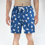 Hot Gulls Swim Shorts // Indigo (L)