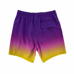 Misty Swim Shorts // Purple And Yellow (M)