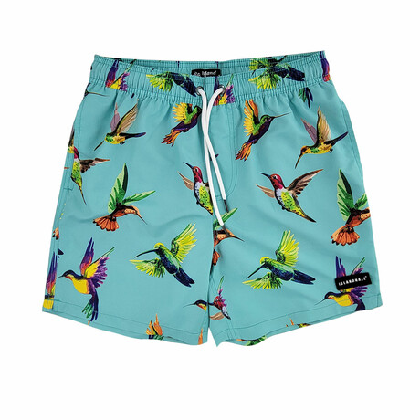 Bird Watch Swim Shorts // Aqua (S)
