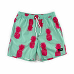Pina Colada Swim Shorts // Lime (S)