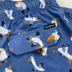 Hot Gulls Swim Shorts // Indigo (M)