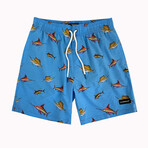 Shark Cruise Swim Shorts // Blue (L)