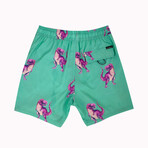 Dinosaur Swim Shorts // Green (M)