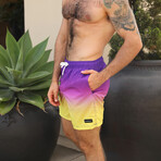 Misty Swim Shorts // Purple And Yellow (S)