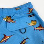 Shark Cruise Swim Shorts // Blue (L)