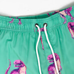 Dinosaur Swim Shorts // Green (S)