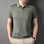 Zip-Up Polo // Army Green (S)
