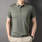 Double Striped Polo // Army Green (L)
