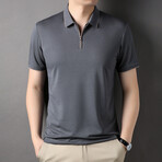 Zip-Up Polo // Gray (L)