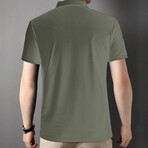 Zip-Up Polo // Army Green (XL)