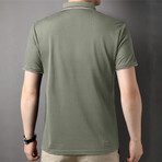 Double Striped Polo // Army Green (XS)