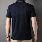 Zip-Up Polo // Navy Blue (M)