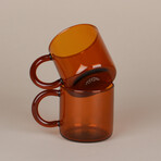Amber Glass Mugs // Set of 2