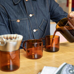 Amber Glass Mugs // Set of 2