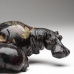 Genuine Polished Red Serpentine Shona Hippo Carving