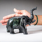 Genuine Polished Hand Carved Nephrite Jade Elephant // 2.67 lb