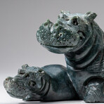 Genuine Polished Hand Carved Nephrite Hippos