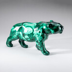 Genuine Polished Malachite Panther Carving