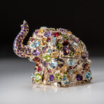 Genuine Sterling Silver Elephant with Gemstones // 101g