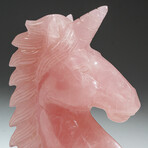 Genuine Polished Rose Quartz Unicorn Carving