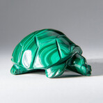 Genuine Polished Malachite Turtle Carving // 150 g
