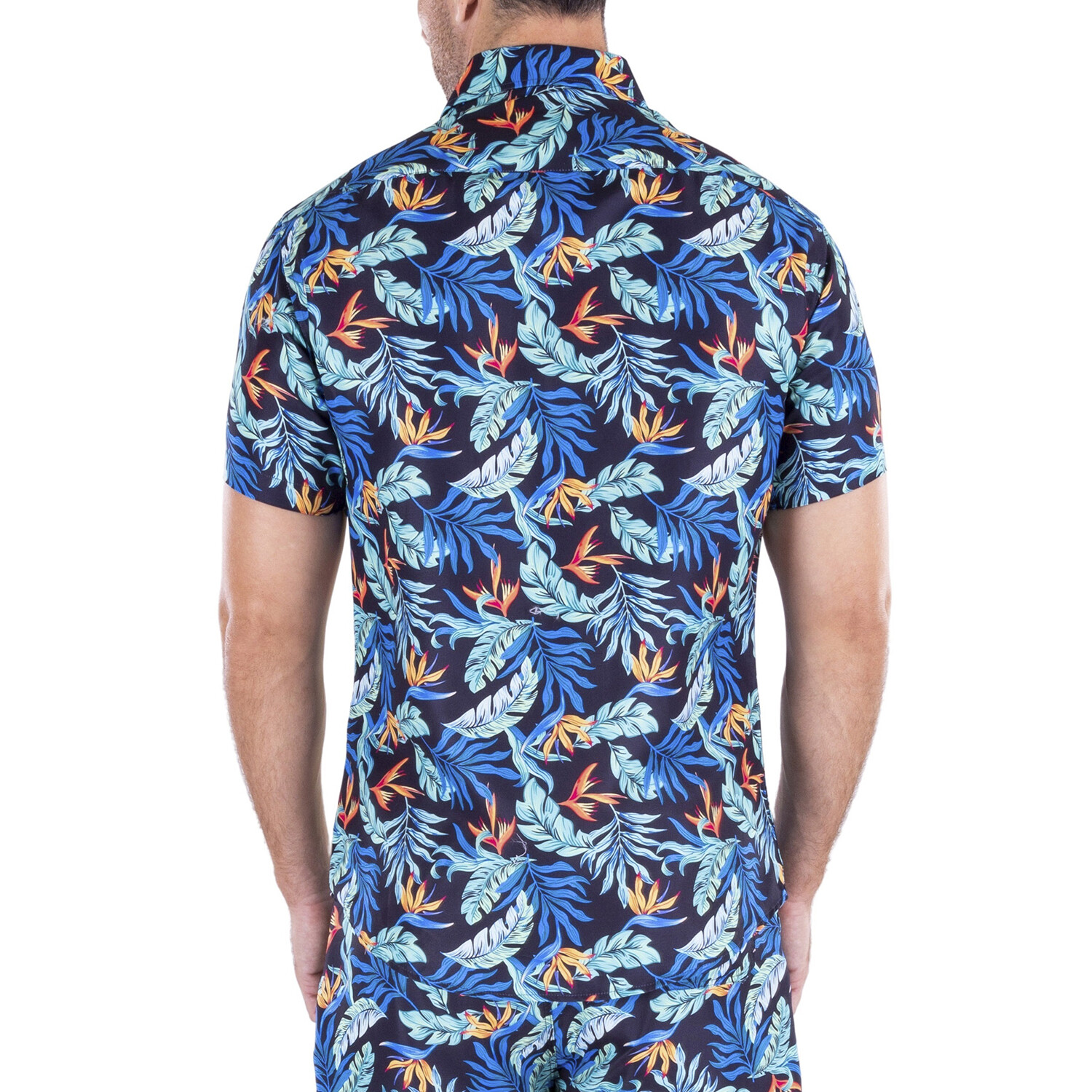 Tropical Short Sleeve Button Up Shirt // Black (2XL) - BC Collection ...