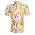 Leaves Button-Up // White + Yellow (M)