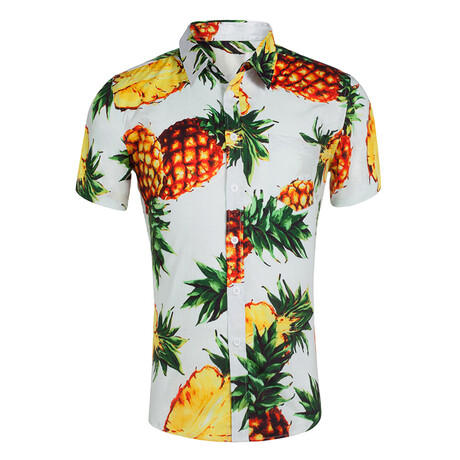 Pineapple Button-Up // White (XS)
