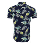 Pineapple Button-Up // Black + Yellow (XS)