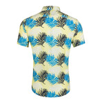 Leaves Button-Up // Yellow + Blue (XL)