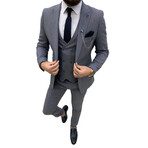 Tyler 3-Piece Slim Fit Suit // Smoked (Euro: 44)