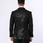 Sequin 2-Piece Slim Fit Suit // Black (Euro: 54)