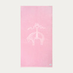 Jacquarded Logo Beach Towel // Pink