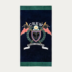 Logo Crest Beach Towel // Navy