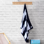 Beach Chair Striped Beach Towel // Navy