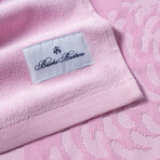 Jacquarded Logo Beach Towel // Pink