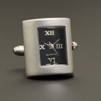 Link Up // Rectangle Cufflink Watch // Silver + Black