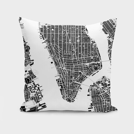 New York Black & White // PlanosUrbanos (14"H x 14"W)