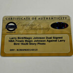 Magic Johnson & Larry Bird // Story Inscription From Johnson // Autographed Photograph + Framed