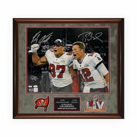 Tom Brady & Rob Gronkowski // Tampa Bay Buccaneers // Autographed Photograph // Framed