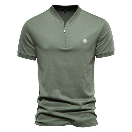 Zip-Up Polo // Green (XS)