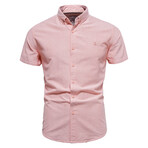Short Sleeve Button-Up // Pink (S)