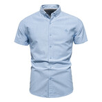Short Sleeve Button-Up // Blue (L)