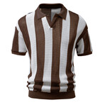 Striped Polo // Brown (L)