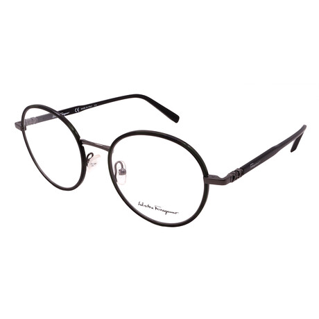 Men's SF2171 052 Round Optical Glasses // Grey + Clear Demo Lenses