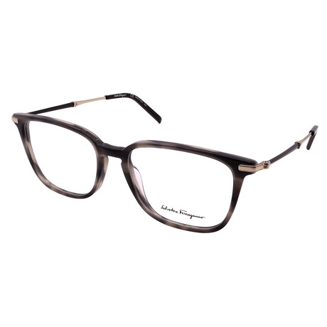 Men's SF2861 319 Square Optical Glasses // Grey Stripe + Clear Demo Lenses