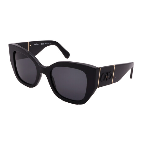 Women's SF1045S 001 Square Sunglasses // Black + Dark Grey